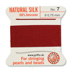 Garnet Griffin Silk Size 7 Needle End Bead Cord (30 Pcs) #BCSGT07G
