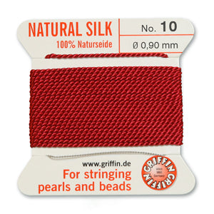 Garnet Griffin Silk Size 10 Needle End Bead Cord (30 Pcs) #BCSGT10G