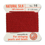 Garnet Griffin Silk Size 16 Needle End Bead Cord (30 Pcs) #BCSGT16G