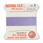 Lilac Griffin Silk Size 3 Needle End Bead Cord (30 Pcs) #BCSLI03G