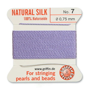 Lilac Griffin Silk Size 7 Needle End Bead Cord (30 Pcs) #BCSLI07G