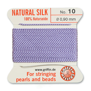 Lilac Griffin Silk Size 10 Needle End Bead Cord (30 Pcs) #BCSLI10G