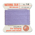 Lilac Griffin Silk Size 14 Needle End Bead Cord (30 Pcs) #BCSLI14G