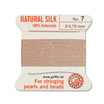 Light Pink Griffin Silk Size 7 Needle End Bead Cord (30 Pcs) #BCSLP07G