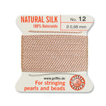 Light Pink Griffin Silk Size 12 Needle End Bead Cord (30 Pcs) #BCSLP12G