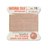 Light Pink Griffin Silk Size 16 Needle End Bead Cord (30 Pcs) #BCSLP16G