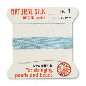 Turquoise Griffin Silk Size 1 Needle End Bead Cord (30 Pcs) #BCSTQ01G