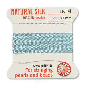 Turquoise Griffin Silk Size 4 Needle End Bead Cord (30 Pcs) #BCSTQ04G