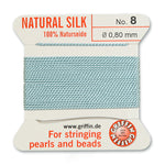 Turquoise Griffin Silk Size 8 Needle End Bead Cord (30 Pcs) #BCSTQ08G