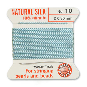 Turquoise Griffin Silk Size 10 Needle End Bead Cord (30 Pcs) #BCSTQ10G