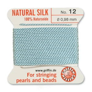 Turquoise Griffin Silk Size 12 Needle End Bead Cord (30 Pcs) #BCSTQ12G