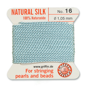 Turquoise Griffin Silk Size 16 Needle End Bead Cord (30 Pcs) #BCSTQ16G