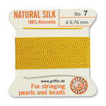Yellow Griffin Silk Size 7 Needle End Bead Cord (30 Pcs) #BCSYL07G