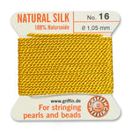 Yellow Griffin Silk Size 16 Needle End Bead Cord (30 Pcs) #BCSYL16G