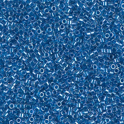 DB920- 11/0 Shimmering Bright Blue Lined Crystal Miyuki Delica Beads (10 Gm, 50 Gm, 250 Gm)