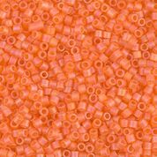 DB855- 11/0 Matte Transparent Tangerine AB Miyuki Delica Beads (10 Gm, 50 Gm, 250 Gm)