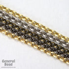 3.5mm Bright Gold Beveled Round Link Chain CC203