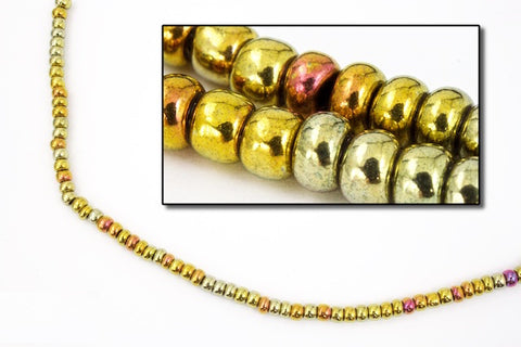 9/0 Metallic Gold Iris Czech Seed Bead (1/4 Kilo) Preciosa #59148