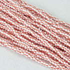 34/0 Opaque White/Red Stripe Czech Seed Bead (1/4 Kilo) Preciosa #03890