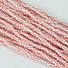 32/0 Opaque White/Red Stripe Czech Seed Bead (1/4 Kilo) Preciosa #03890