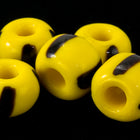 34/0 Opaque Yellow/Black Stripe Czech Seed Bead (1/4 Kilo) Preciosa #83500