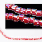DB075- 11/0 Dark Coral Lined Crystal AB Miyuki Delica Beads (50 Gm, 250 Gm)