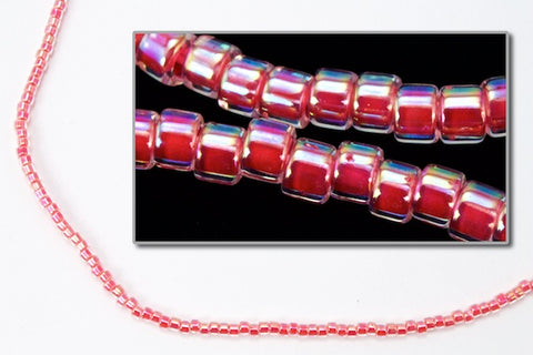 DB075- 11/0 Dark Coral Lined Crystal AB Miyuki Delica Beads (50 Gm, 250 Gm)