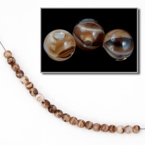3mm Agate Mahogany Druk Bead (1200 Pcs) #GAA063