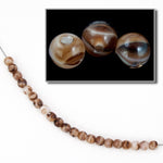 12mm Agate Mahogany Druk Bead (300 Pcs) #GAH050