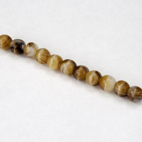 12mm Agate Brown Druk Bead (300 Pcs) #GAH049