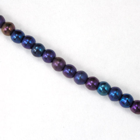 3mm Metallic Blue Iris Druk Bead (1200 Pcs) #GAA069