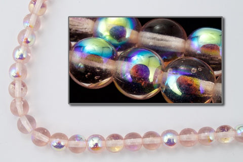 8mm Transparent Rose AB Druk Bead (300 Pcs) #GAF130