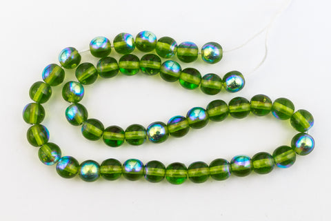 8mm Transparent Olivine AB Druk Bead (300 Pcs) #GAF128