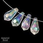 12mm Crystal AB Faceted Teardrop Bead (50 Pcs) #3628