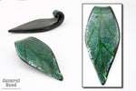 70mm Teal and Green Foil Leaf Pendant #5286