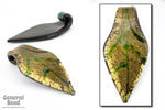 70mm Gold and Green Foil Leaf Pendant #5287
