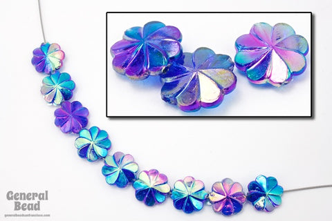 10mm Sapphire AB Pinwheel Flower (12 Pcs) #5316
