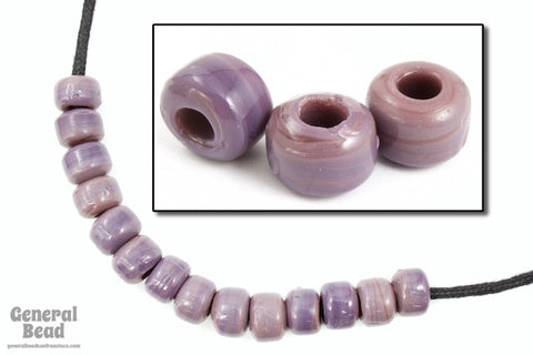 9mm Opaque Lavender Glass Crow Bead (50 Pcs) #5423
