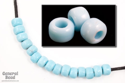 9mm Opaque Turquoise Glass Crow Bead (50 Pcs) #5424