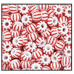 7/0 Opaque White/Red Double Stripe Seed Bead (1/2 Kilo) Preciosa #03891