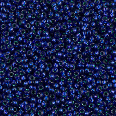 11/0 Dyed Emerald Silver Lined Dark Sapphire Miyuki Seed Bead (250 Gm) #1457