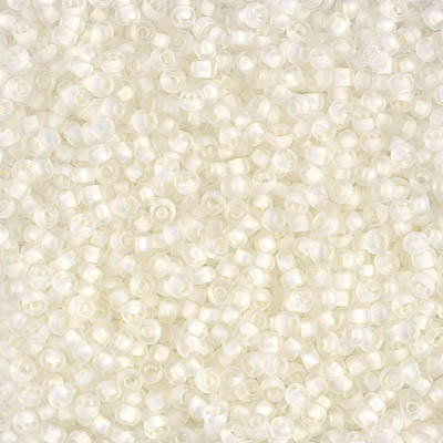 11/0 Semi-Frosted White Lined Crystal Miyuki Seed Bead (10 Gm, 250 Gm) #JJJ054
