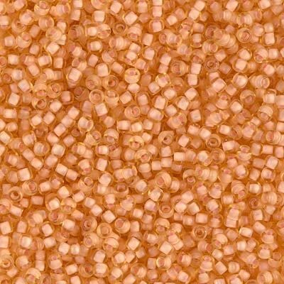 11/0 Semi-Frosted Peach Lined Light Topaz Miyuki Seed Bead (250 Gm) #1922