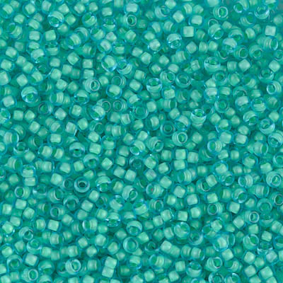 11/0 Semi-Frosted Mint Lined Aqua Miyuki Seed Bead (250 Gm) #1927