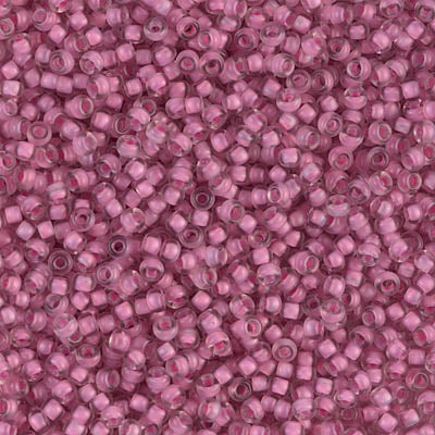 11/0 Semi-Frosted Light Raspberry Lined Crystal Miyuki Seed Bead (250 Gm) #1931
