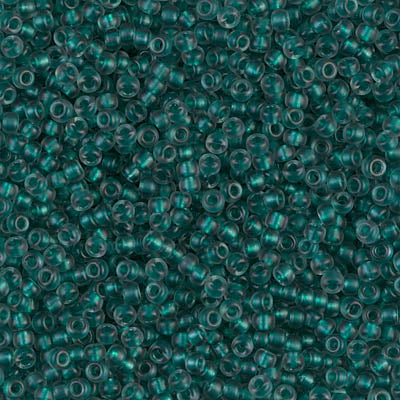 11/0 Semi-Frosted Emerald Lined Light Gray Miyuki Seed Bead (250 Gm) #1933