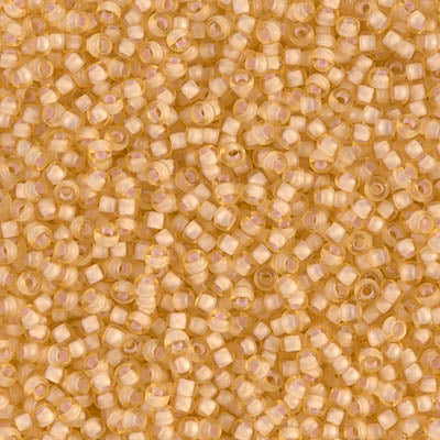 11/0 Semi-Frosted Salmon Lined Light Topaz Miyuki Seed Bead (250 Gm) #1935