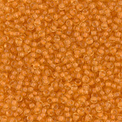 11/0 Semi-Frosted Apricot Lined Light Topaz Miyuki Seed Bead (250 Gm) #1937