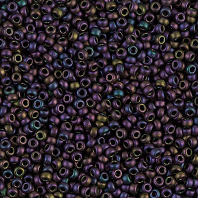 11/0 Matte Metallic Plum Emerald Iris Miyuki Seed Bead (250 Gm) #2061