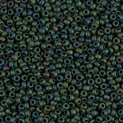 11/0 Matte Metallic Dark Green Iris Miyuki Seed Bead (250 Gm) #2066